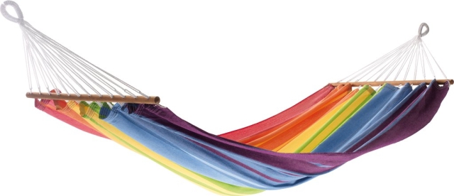 MISS BRASIL hammock with wooden spreader bar - rainbow by Jobek - Germany JO-25375-OLD color многоцветный