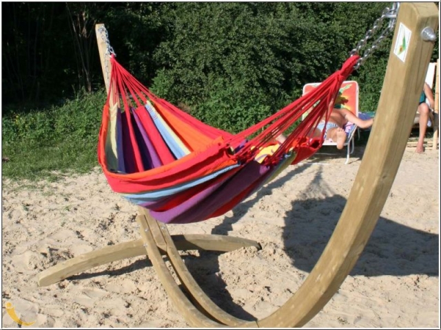Hammock stand with Brasil hammock comfort verano by MacaMex BNT813 D104MS-V color multicolor