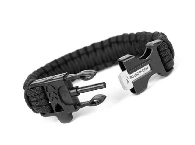 Survival bracelet 3 meters black by Bushmen BU-BRCA3BLK color black