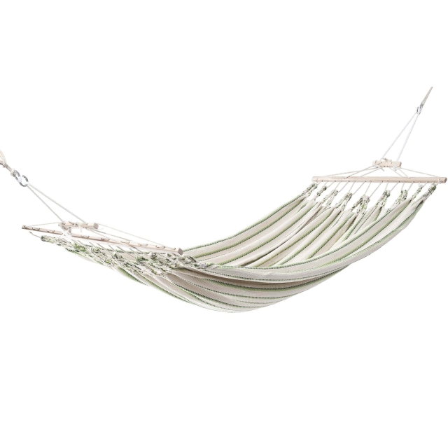 Chico Double Hammock Cotton 2 White-Green by Chico CI-2102 color green