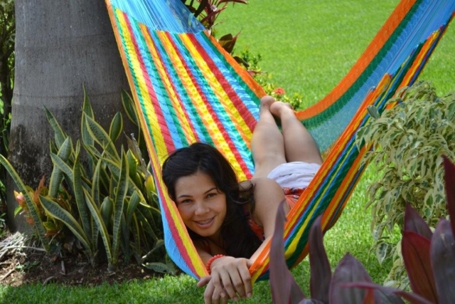 Mexican Net Hammock - Double Rainbow MacaTex by MacaMex MA-00529 color multicolor