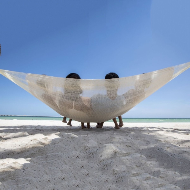 Mexican mesh hammock - Matrimonial Natural white by MacaMex MA-00330 color сельская местность / бежевый