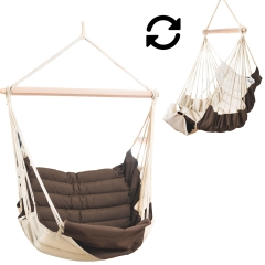 Závěsné křeslo SoftChair Terra s certifikací FSC™ čalouněné hnědou barvou odolnou proti povětrnostním vlivům by MacaMex MA-11502 color hnědý