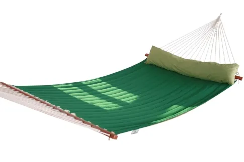 California Green - double spreaderbar hammock quilted weatherproof (FSC&trade; certified) by MacaMex MA-25402 color green