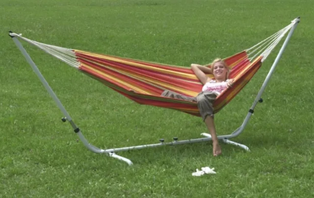 Hammock Lambada mango with Hammock Stand Vario Gala white by Amazonas AZ-4022000  AZ-1014180-OLD color n/a