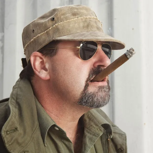 Real Deal Brazil Cuba Libre military straight topped cap by Real Deal Brazil TRD-CL color sand