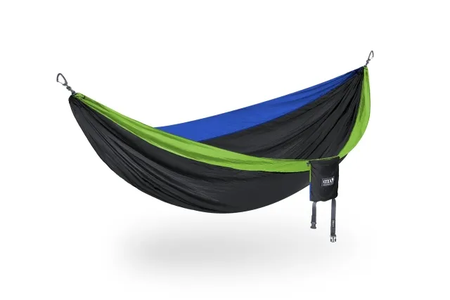 DoubleNest Lightweight Tricolour Hammock Svart med gula och blå kanter by ENO EN-DN014 color grön