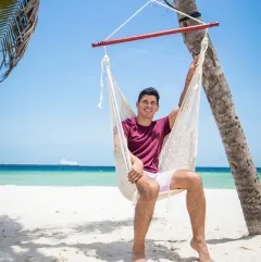 Meksykańskie wiszące krzesło Deluxe - naturalne by MacaMex MA-10030 color wsi / beżowy